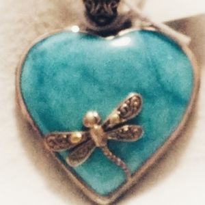 Samuel B Artisan Silver & Turquoise Heart Pendant